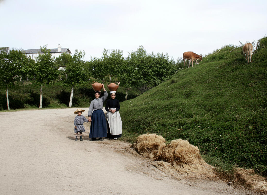 Porteuses d'eau avec enfant