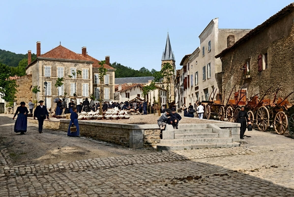 Peyrehorade - Place Nauton-Truquez - Marché Potier vers 1900